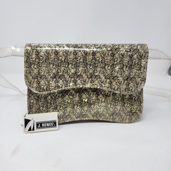 J. Renee Handbags - Vintage 80s Retro J. Renee Vinyl Plastic Crossbody Purse Handbag Fantasy Pearl S